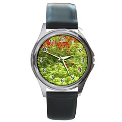 Poppy V Round Metal Watch by colorfulartwork