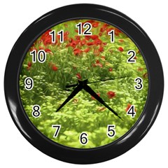 Poppy V Wall Clocks (black) by colorfulartwork