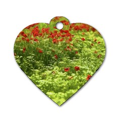 Poppy V Dog Tag Heart (two Sides) by colorfulartwork