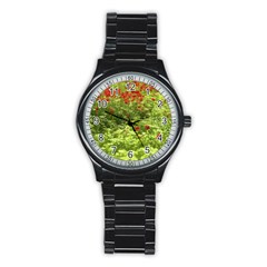 Poppy V Stainless Steel Round Watch by colorfulartwork