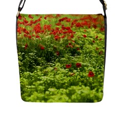 Poppy V Flap Messenger Bag (l)  by colorfulartwork