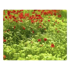 Poppy V Double Sided Flano Blanket (large)  by colorfulartwork