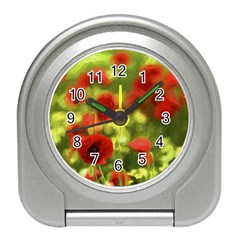 Poppy Vi Travel Alarm Clocks by colorfulartwork