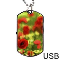 Poppy Vi Dog Tag Usb Flash (two Sides)  by colorfulartwork