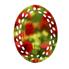 Poppy Vi Ornament (oval Filigree)  by colorfulartwork