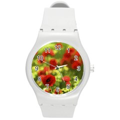 Poppy Vi Round Plastic Sport Watch (m) by colorfulartwork