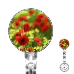 Poppy Vi Stainless Steel Nurses Watch by colorfulartwork