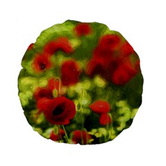 Poppy Vi Standard 15  Premium Flano Round Cushions