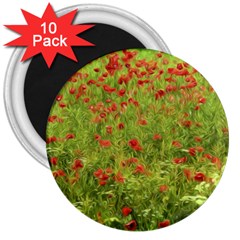 Poppy VII 3  Magnets (10 pack) 