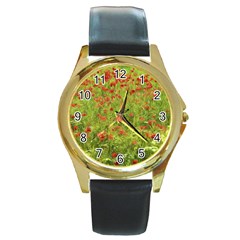 Poppy VII Round Gold Metal Watch