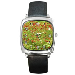 Poppy VII Square Metal Watch