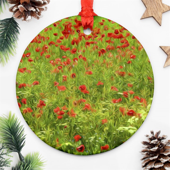 Poppy VII Round Ornament (Two Sides) 