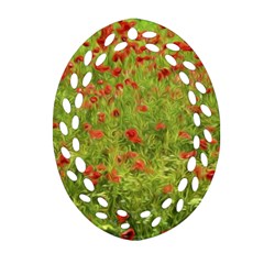 Poppy VII Oval Filigree Ornament (2-Side) 