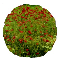 Poppy VII Large 18  Premium Flano Round Cushions