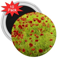 Poppy Viii 3  Magnets (10 Pack) 