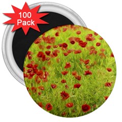 Poppy Viii 3  Magnets (100 Pack) by colorfulartwork