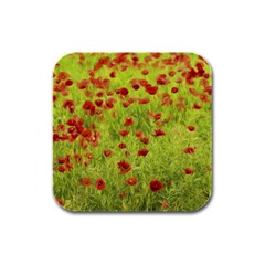 Poppy Viii Rubber Square Coaster (4 Pack)  by colorfulartwork