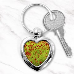 Poppy Viii Key Chains (heart)  by colorfulartwork