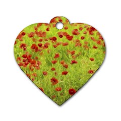 Poppy Viii Dog Tag Heart (one Side) by colorfulartwork