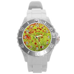 Poppy Viii Round Plastic Sport Watch (l) by colorfulartwork