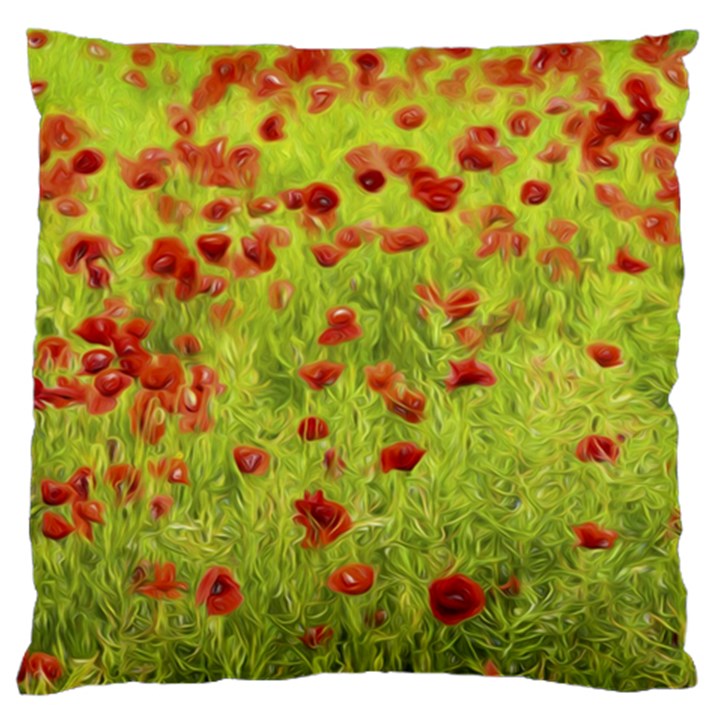 Poppy VIII Large Flano Cushion Case (One Side)