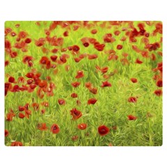 Poppy Viii Double Sided Flano Blanket (medium)  by colorfulartwork