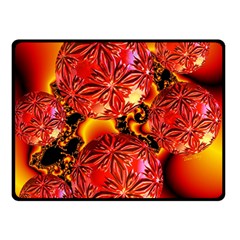 Flame Delights, Abstract Crimson Red Fire Fractal Double Sided Fleece Blanket (small) 