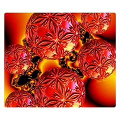 Flame Delights, Abstract Crimson Red Fire Fractal Double Sided Flano Blanket (small) 