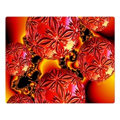 Flame Delights, Abstract Crimson Red Fire Fractal Double Sided Flano Blanket (large) 