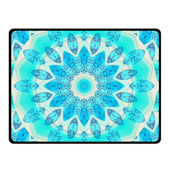 Blue Ice Goddess, Abstract Crystals Of Love Double Sided Fleece Blanket (Small) 