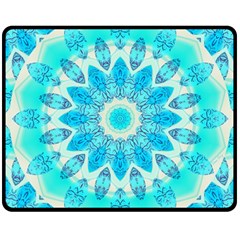 Blue Ice Goddess, Abstract Crystals Of Love Double Sided Fleece Blanket (medium) 