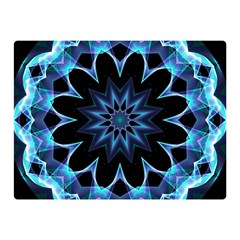 Crystal Star, Abstract Glowing Blue Mandala Double Sided Flano Blanket (mini)  by DianeClancy