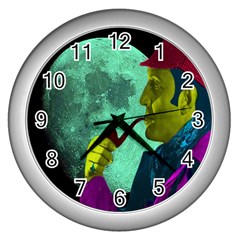 Sherlock Holmes Wall Clocks (silver)  by icarusismartdesigns