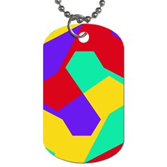 Colorful Misc Shapes                                                  			dog Tag (one Side) by LalyLauraFLM