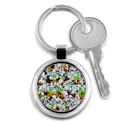 Brush Strokes On A White Background                                                   			key Chain (round) by LalyLauraFLM