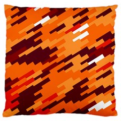 Brown Orange Shapes                                                    	large Flano Cushion Case (two Sides)