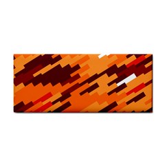 Brown Orange Shapes                                                    			hand Towel