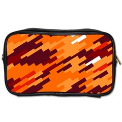 Brown Orange Shapes                                                    			toiletries Bag (one Side) by LalyLauraFLM