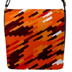 Brown Orange Shapes                                                    			flap Closure Messenger Bag (s) by LalyLauraFLM