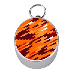 Brown Orange Shapes                                                    			silver Compass (mini)