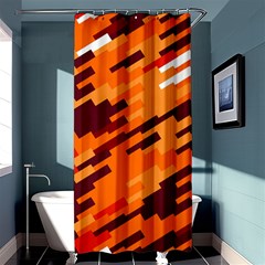 Brown Orange Shapes                                                    	shower Curtain 36  X 72  by LalyLauraFLM