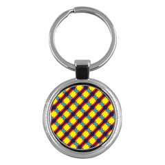 Blue X Chains                                                     			key Chain (round) by LalyLauraFLM