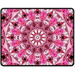 Twirling Pink, Abstract Candy Lace Jewels Mandala  Fleece Blanket (Medium)  60 x50  Blanket Front