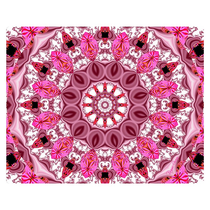 Twirling Pink, Abstract Candy Lace Jewels Mandala  Double Sided Flano Blanket (Medium) 