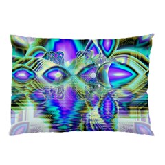 Abstract Peacock Celebration, Golden Violet Teal Pillow Case