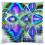 Abstract Peacock Celebration, Golden Violet Teal Standard Flano Cushion Case (Two Sides) Front