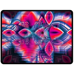 Cosmic Heart Of Fire, Abstract Crystal Palace Fleece Blanket (large)  by DianeClancy