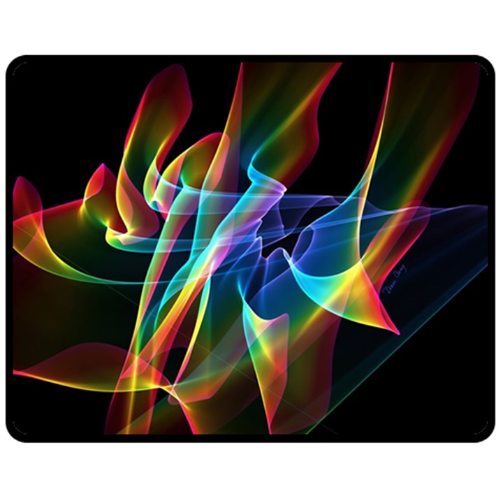 Aurora Ribbons, Abstract Rainbow Veils  Fleece Blanket (Medium) 