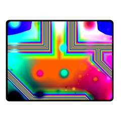 Crossroads Of Awakening, Abstract Rainbow Doorway  Double Sided Fleece Blanket (small)  by DianeClancy