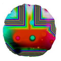 Crossroads Of Awakening, Abstract Rainbow Doorway  Large 18  Premium Flano Round Cushions